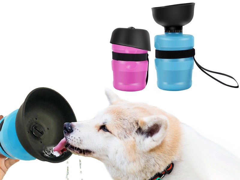 2 X Outdoor Dog Water Bottle Portable Pet Feeder Travel Pet Drinking Cup Carousel 1