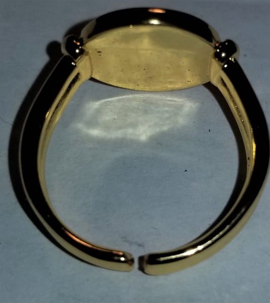Handmade 22ct Gold Filled Roman Head Ring 925 Stirling Silver Stamped Size 8 Carousel 4