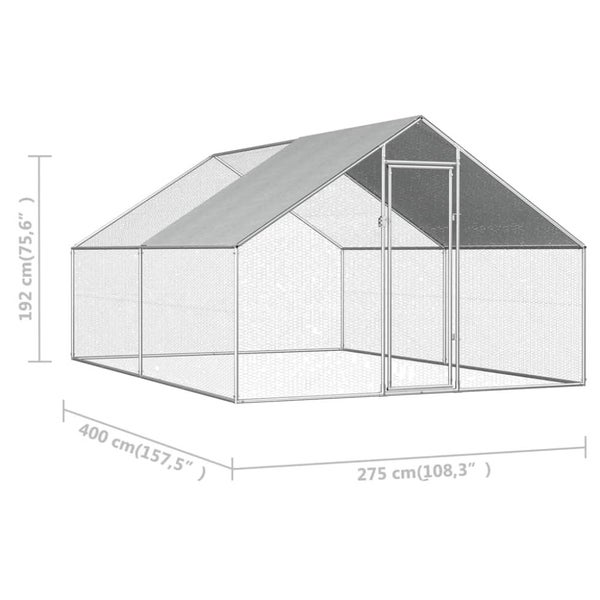 Outdoor Chicken Cage 2.75x4x1.92 m Galvanised Steel Oibink Carousel 2
