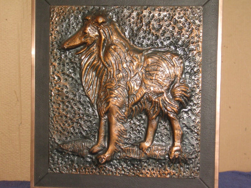 Large Copper Collie Dog relief picture E O'Neil ? Carousel 2