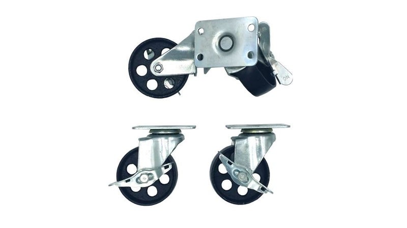 CASTOR WHEELS WITH BRAKES x 4*CAST IRON*300kg EACH (HAVE UNBRAKED)CASTOR WHEELS Carousel 1