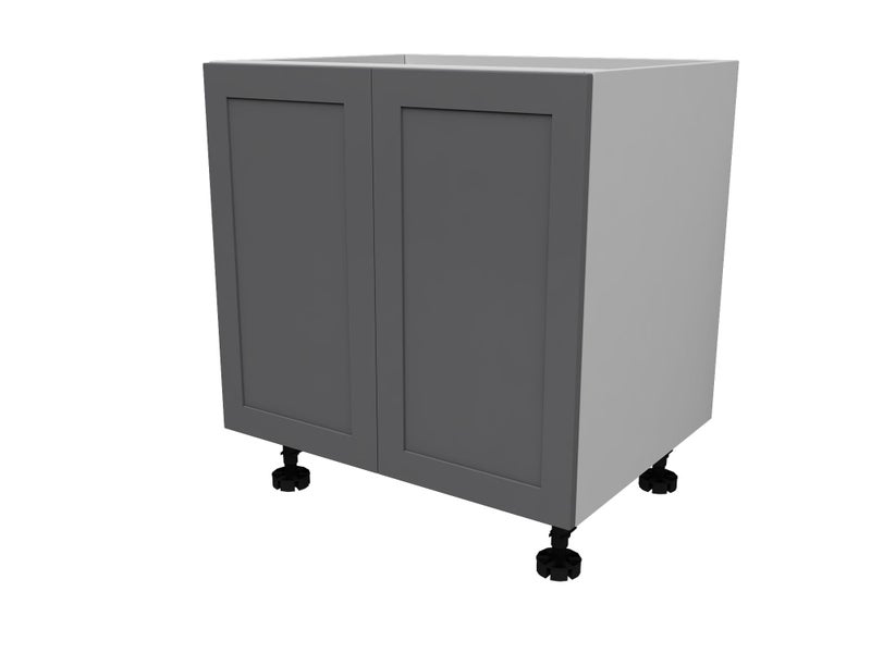 Kitchen Cabinet Flat Pack, Base Cabinet, Double Door, 600mm, SHAKER STYLE Grey Carousel 2