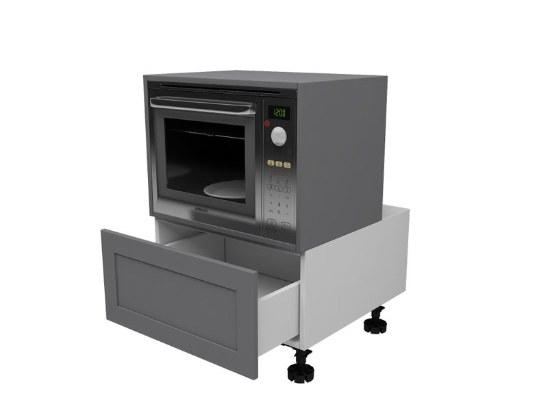 Kitchen Cabinet Flat Pack, Base Microwave Cabinet 600mm, SHAKER STYLE Slate Grey Carousel 1