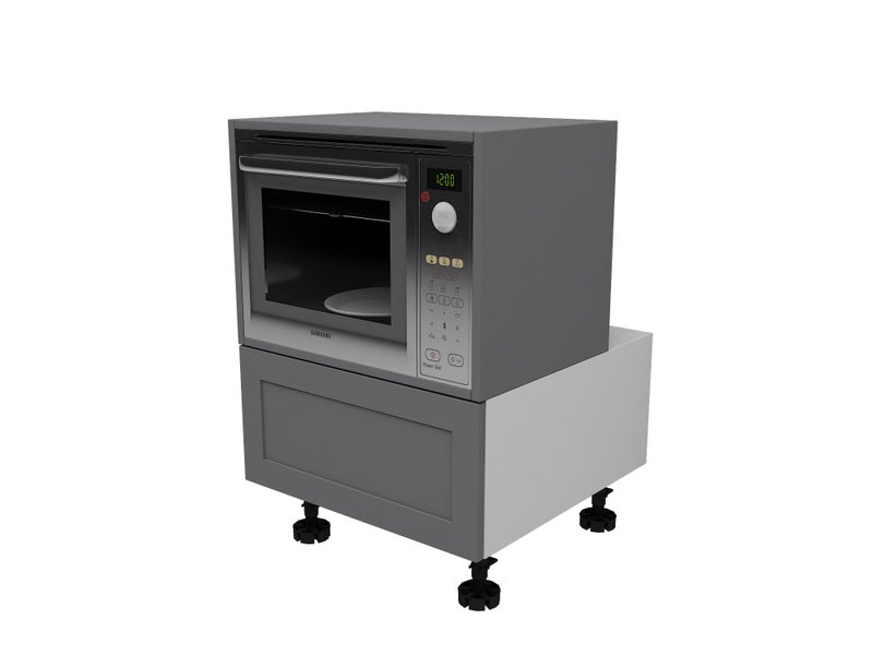 Kitchen Cabinet Flat Pack, Base Microwave Cabinet 600mm, SHAKER STYLE Slate Grey Carousel 2