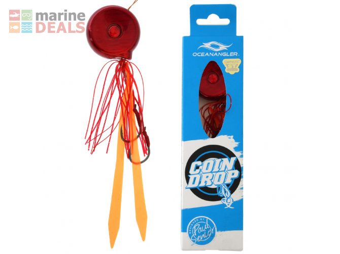 Ocean Angler Coin Drop Slider Lure 80g Orange/Red Carousel 1