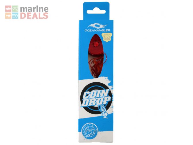 Ocean Angler Coin Drop Slider Lure 80g Orange/Red Carousel 2