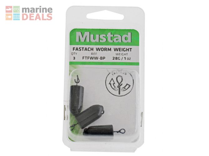 Mustad Fastach Jig Head Weights 1oz Qty 3 Carousel 2
