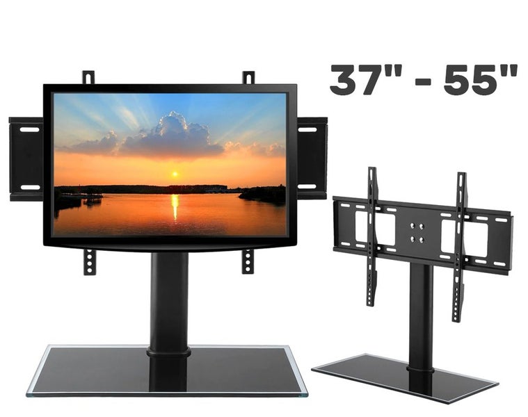 TV Stand Adjustable Glass Base TV Stand - Universal Fit (37" - 55") Carousel 2