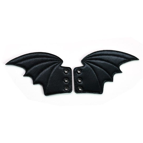 Personality PU Shoe DIY Accessories Big Bats Black Shoe Wings Carousel 1