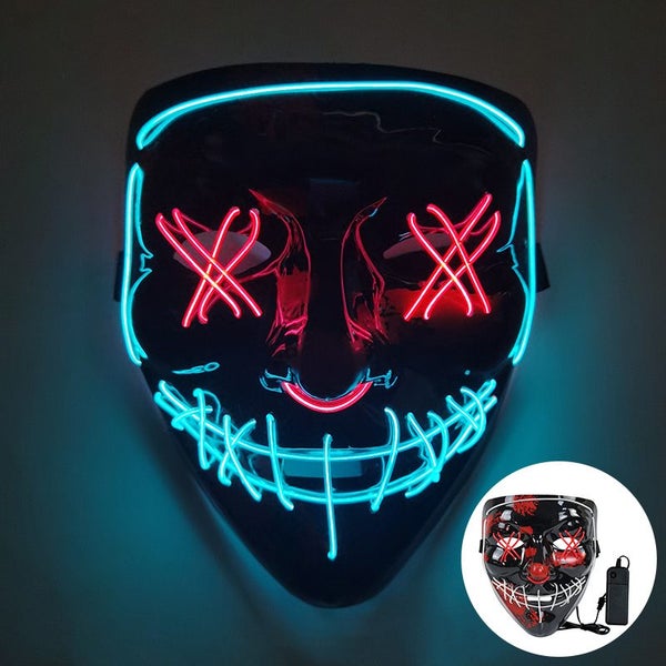 Cosmask Halloween Neon Mask Mixed Color Led Mask Masquerade Party Carousel 1