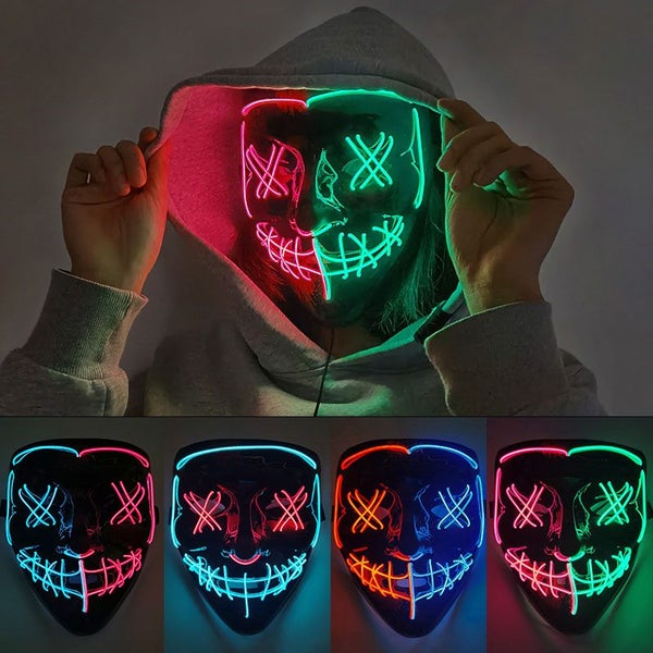 Cosmask Halloween Neon Mask Mixed Color Led Mask Masquerade Party Carousel 2