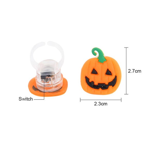 10pcs Random Color Halloween LED Ring Birthday Favor Glowing Cartoon Carousel 7