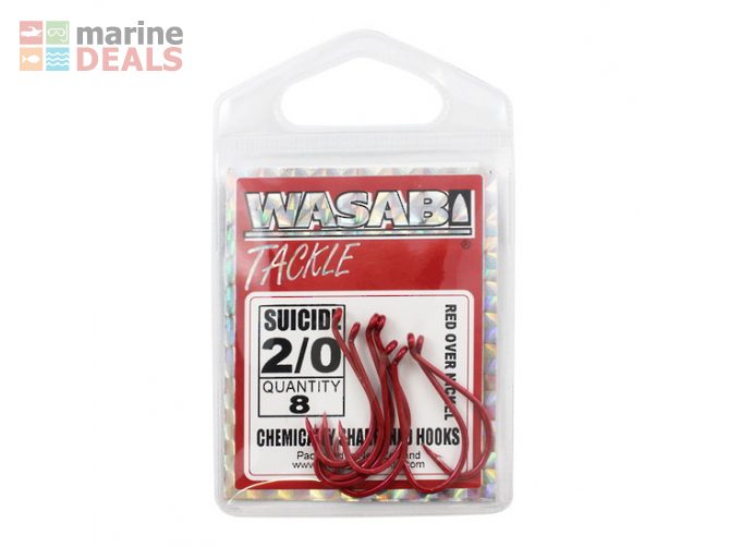 Wasabi Tackle Red Suicide Hooks 7/0 Qty 3 Carousel 5