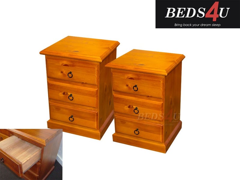 SALE! 2 x Bedsides Tables (Solid NZ Pine) Carousel 1