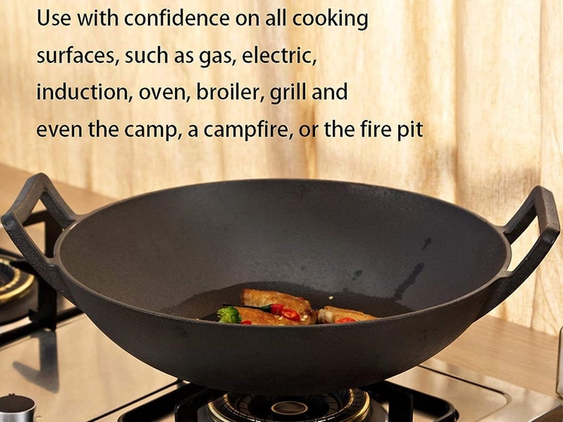 New Cast Iron Wok Pan 36CM on Afterpay Carousel 2