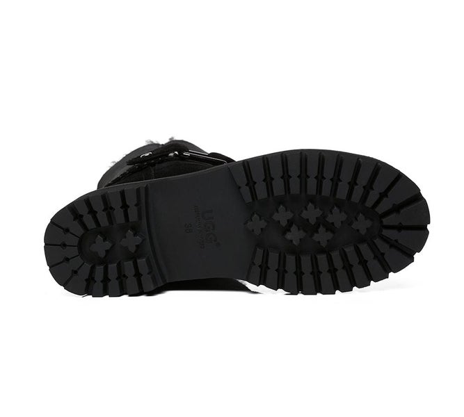 AUSTRALIAN SHEPHERD(R) UGG Women Sheepskin Wool Mid Calf Fashion Boots Sarah Carousel 13