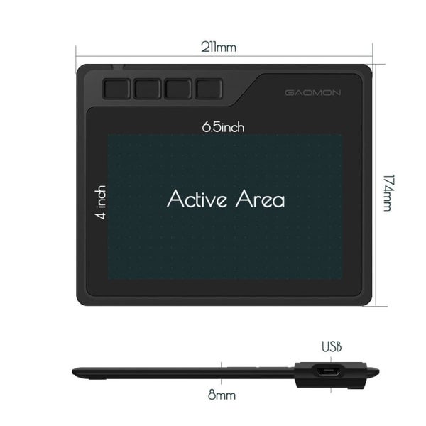 S620 6.5x4 Inch Anime Digital Graphic Tablet Art Writing Board for Drawing & ... Carousel 2