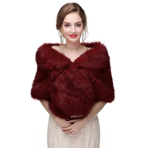 Fur Cape Jacket Shawl Wrap Shrug Womens Clothing Size 18 I0457RD0 Carousel 1