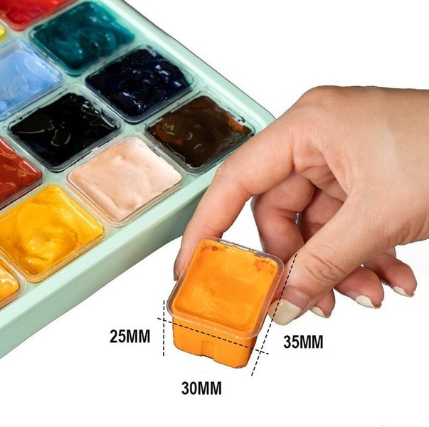 HIMI Gouache Paint, Set of 24 Colors×30ml with Paint Brushes, Unique Jelly  Cup Design, Non Toxic for Artist, Student & Beginners, Gouache Watercolor