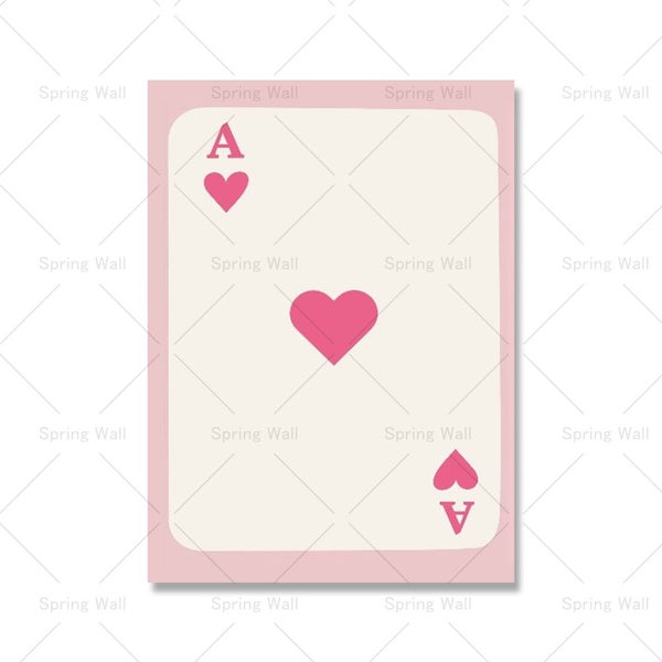 Pink Cream Ace Card Lucky You Aesthetic Y2k Wall Art Canvas Painting Carousel 1