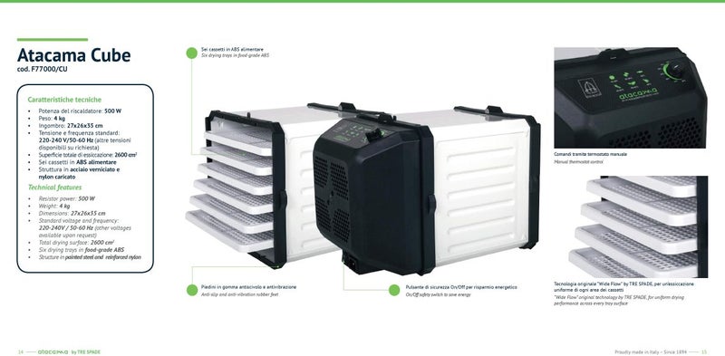 Atacama Dehydrators made in Italy by TRE SPADE Carousel 1