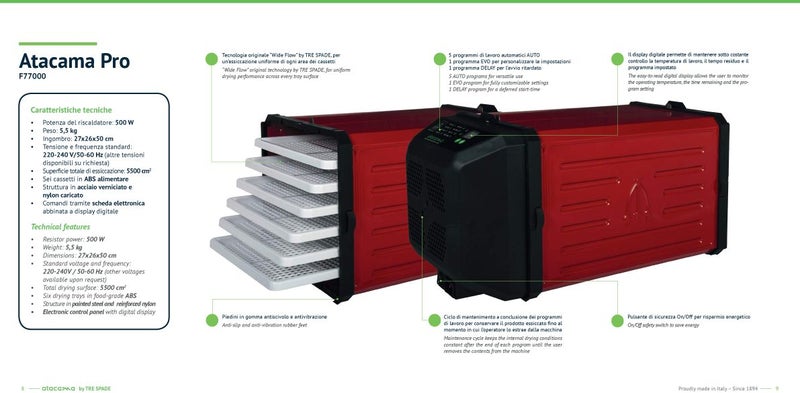 Atacama Dehydrators made in Italy by TRE SPADE Carousel 2