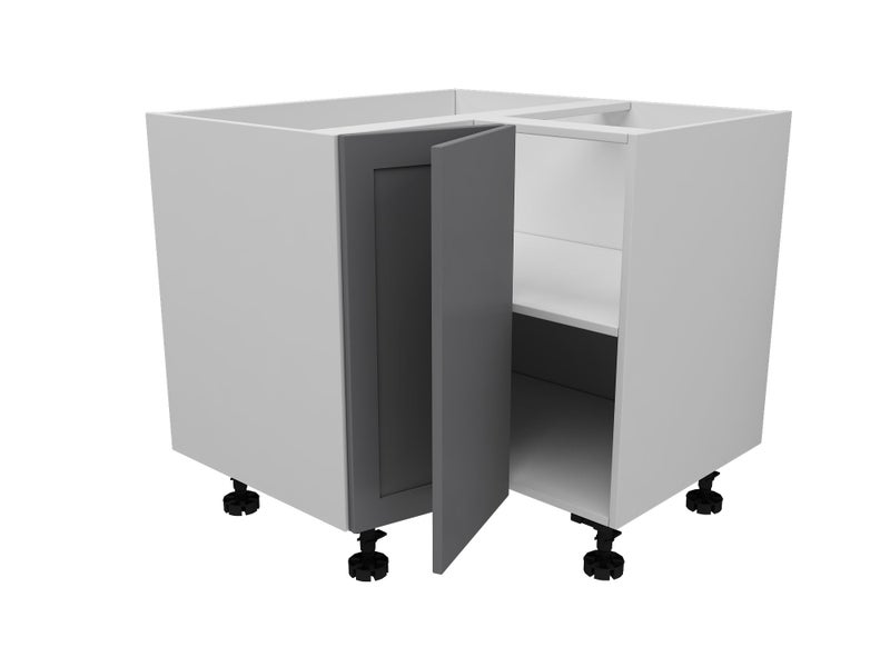 Kitchen Cabinet Flat Pack, Corner Base Cabinet 900mm W x 800mm D Slate Grey Carousel 1