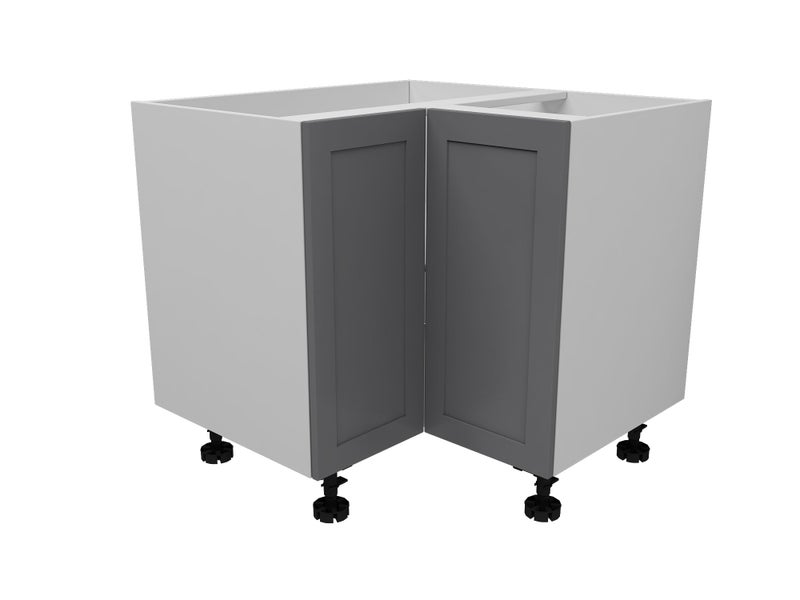 Kitchen Cabinet Flat Pack, Corner Base Cabinet 900mm W x 800mm D Slate Grey Carousel 2
