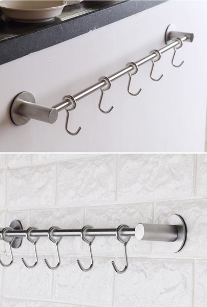 Clearance Stainless Steel Coat Rack Kitchen Bathroom Hanging Hook Carousel 2