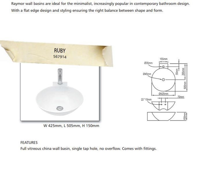 Bathroom Basin Round Wall Basin Carousel 2