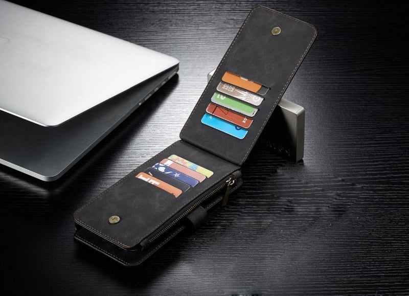 Sony Xperia M5 Case Retro Flannelette leather case multi cards zipper Carousel 2