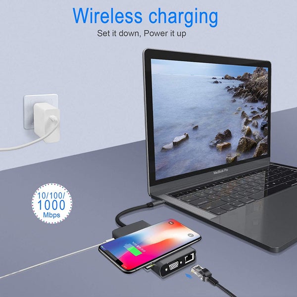 USB C Hub Docking Station Laptop Card Reader Wireless Charger Carousel 2