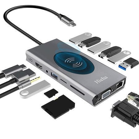 USB C Hub Docking Station Laptop Card Reader Wireless Charger Carousel 1
