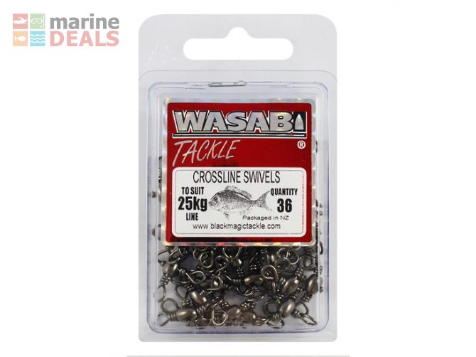 Wasabi Tackle Crossline Swivel Pack 25kg Qty 8 Carousel 2