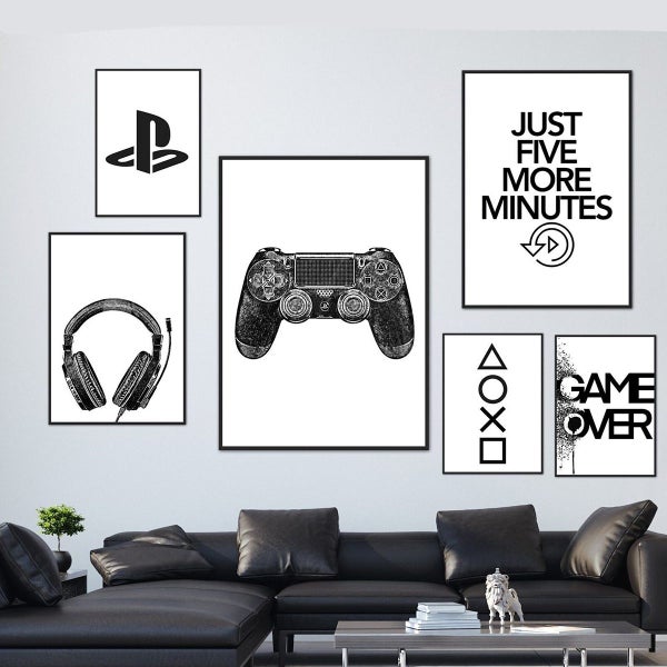 Nordic Black and Whilte Gaming Game Quotes Canvas Poster Decoration Carousel 2