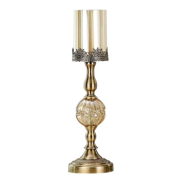 SOGA 47cm Glass Candle Holder Candle Stand Glass/Metal Carousel 1