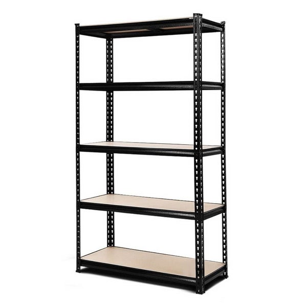 1.8m 5-shelves Steel Warehouse Shelving Racking Garage Storage Rack Black Carousel 1