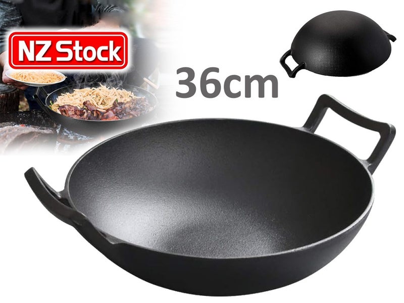 New Cast Iron Wok Pan 36CM on Afterpay Carousel 1