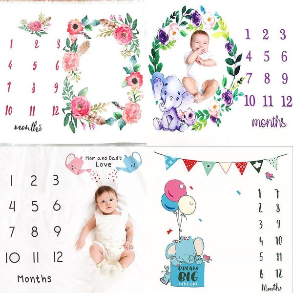 Baby Milestone Photo Mat | Photographic Calendar Blanket Carousel 2