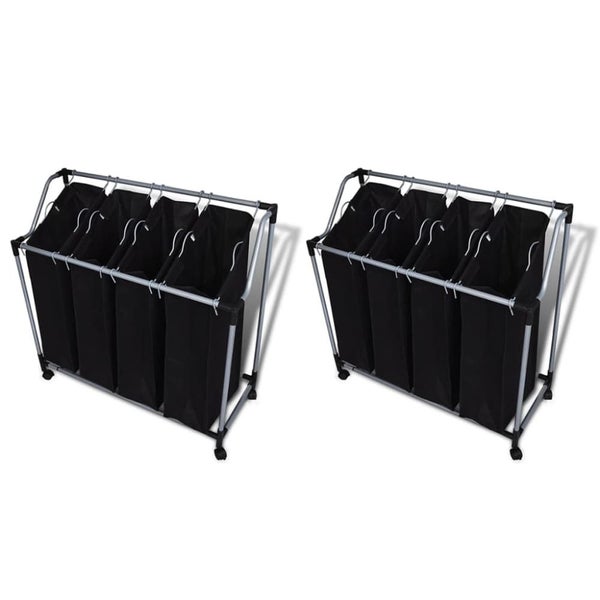 Laundry Sorters with Bags 2 Pcs Black and Grey Xilbao Carousel 1