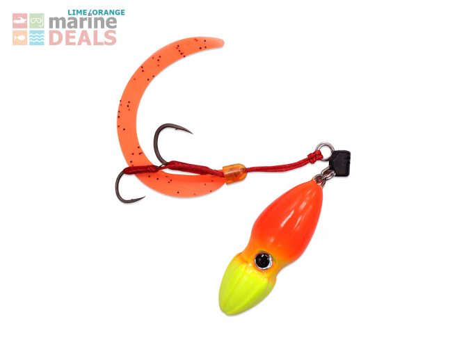 Ocean Angler G-Bomb Sliding Lure 60g Lime/Orange Carousel 1