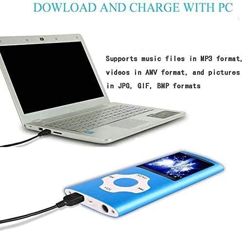 MP3 Music Player with 32GB Memory SD Card, FM Radio, Voice Record (Blue) Carousel 1