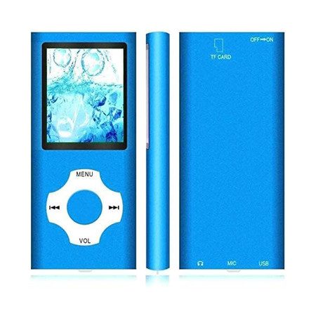 MP3 Music Player with 32GB Memory SD Card, FM Radio, Voice Record (Blue) Carousel 2