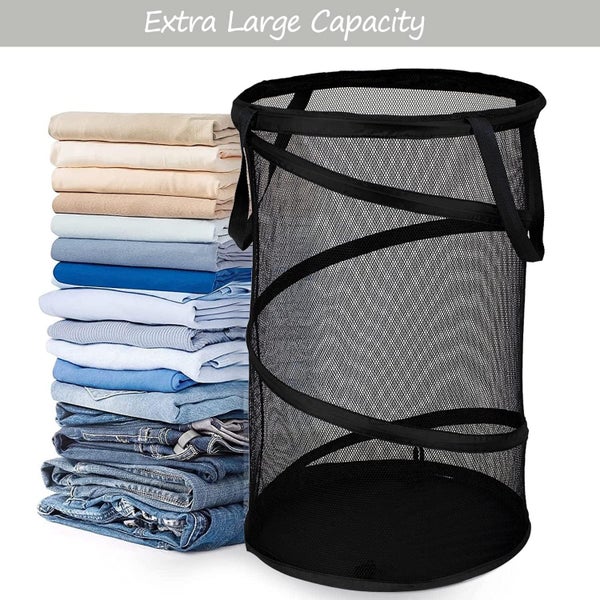 Large Collapsible Laundry Basket Collapsible Mesh for Laundry,Bathroom Carousel 2