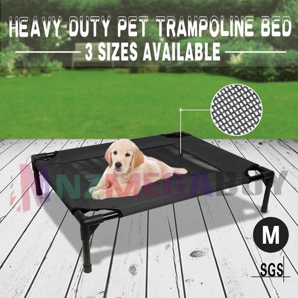 Heavy Duty Pet Dog Bed Trampoline Hammock Canvas *76x61x18cm* BLACK Carousel 2