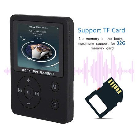 USB 2.0 Mini MP3 MP4 Player with Headphones for Running (Black) Carousel 2