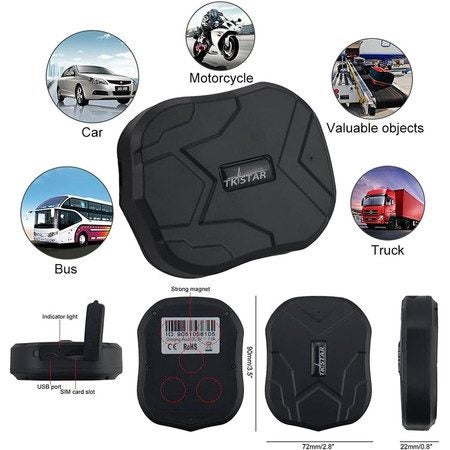 GPS Tracker, Remote Monitor 90 Days Long Standby Vehicle Tracker Carousel 8