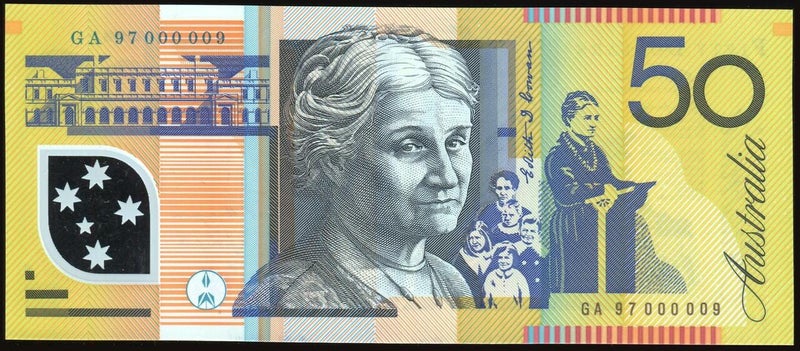 Australia - 1997 - $50 - Macfarlane-Evans- Low Number - GA97 0000002 - Unc Carousel 1