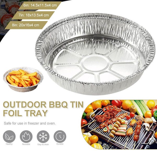 Air Fryer Pan Liner BBQ Grill Aluminium Foil Trays 50pcs 7 inch 2038502 Carousel 18