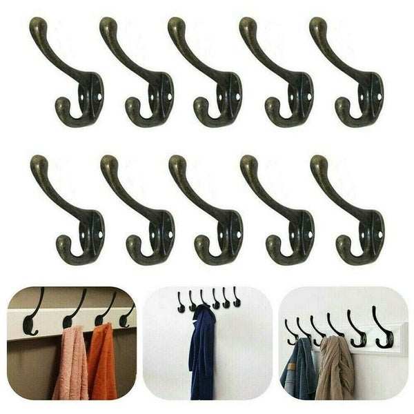 Vintage Antique Style Double Coat Door Hooks Hanger 3639604 Carousel 1